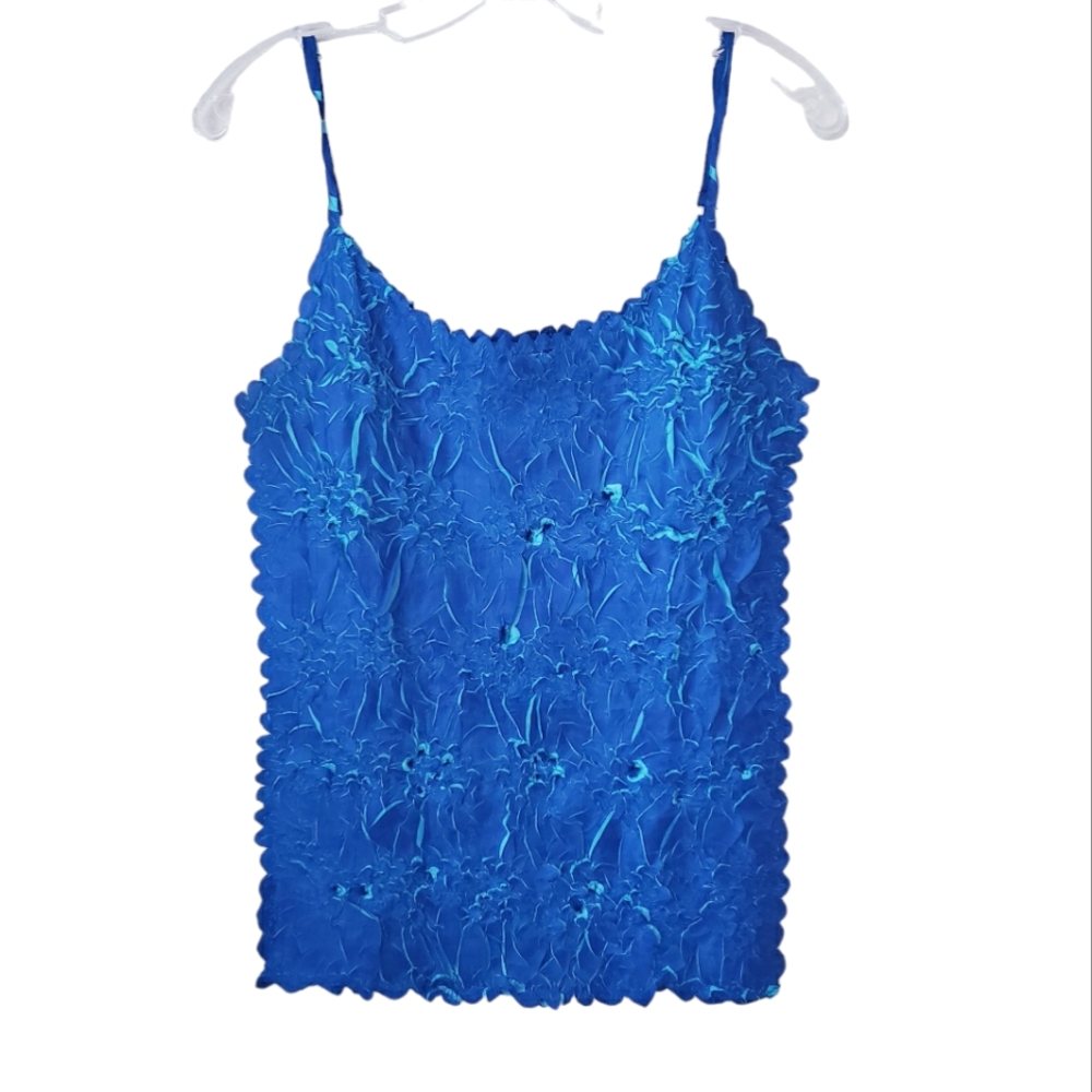 Vintage Origami Magic Scarf Blue Top